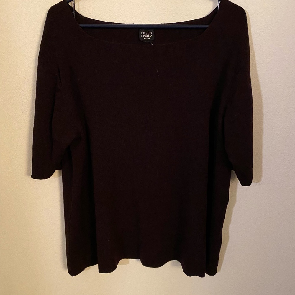 Eileen Fisher Rich Brown Knit Top